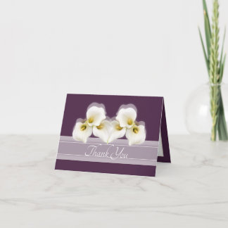 Tarjeta De Agradecimiento Modern White Calla Lilies Elegant Modern Thank You