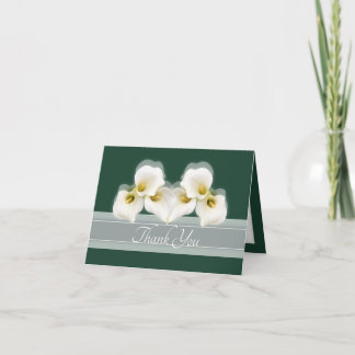 Tarjeta De Agradecimiento Modern White Calla Lilies Elegant Modern Thank You
