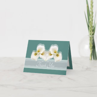 Tarjeta De Agradecimiento Modern White Calla Lilies Elegant Modern Thank You