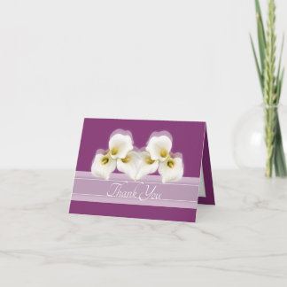 Tarjeta De Agradecimiento Modern White Calla Lilies Elegant Modern Thank You