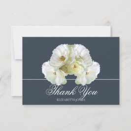 Tarjeta De Agradecimiento Modern White Roses Bridal Shower Thank You Card