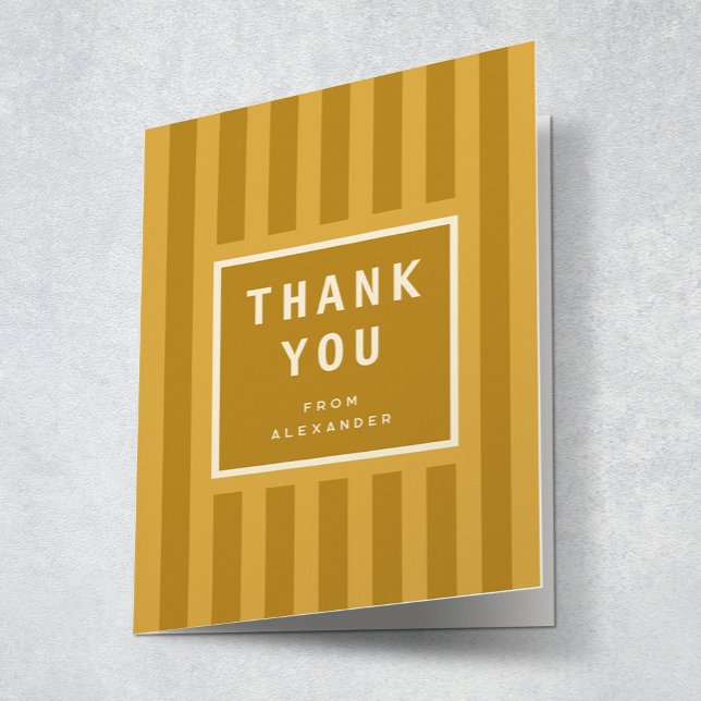Tarjeta De Agradecimiento Modern Yellow Stripes Graduation Thank You (Subido por el creador)