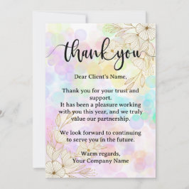 Tarjeta De Agradecimiento Moderna Apreciación de la Pequeña Empresa Pastel F