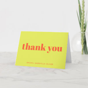 Tarjeta De Agradecimiento Moderna Bat Mitzvah Personalizada Chartreuse Negri
