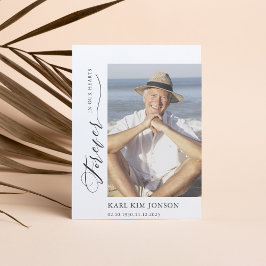 Tarjeta De Agradecimiento Moderna caligrafía fotográfica guión simpatía fune