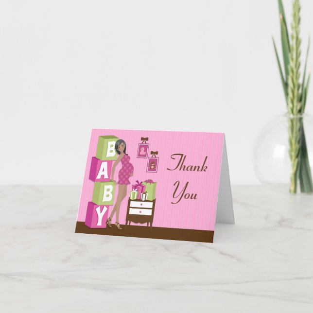 Tarjeta de agradecimiento moderna de Baby Shower (Anverso)