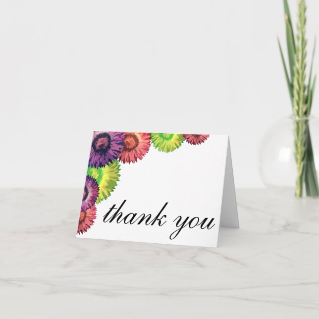 Tarjeta de agradecimiento moderna de flores primav (Anverso)