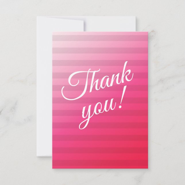 Tarjeta de agradecimiento moderna de Moda rosa cal (Anverso)