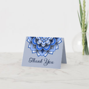 Tarjeta De Agradecimiento Moderna edición de papel azul Mandala Gracias