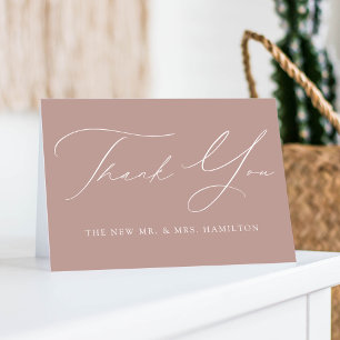 Tarjeta De Agradecimiento Moderna elegancia Rosa  Boda