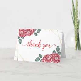 Tarjeta De Agradecimiento Moderna elegancia Rosa Floral querido Baby Shower