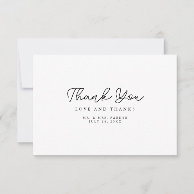 Tarjeta de agradecimiento moderna elegante con let (Anverso)