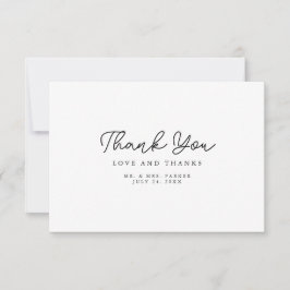 Tarjeta de agradecimiento moderna elegante con let