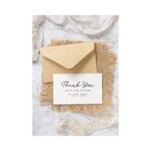 Tarjeta de agradecimiento moderna elegante con let