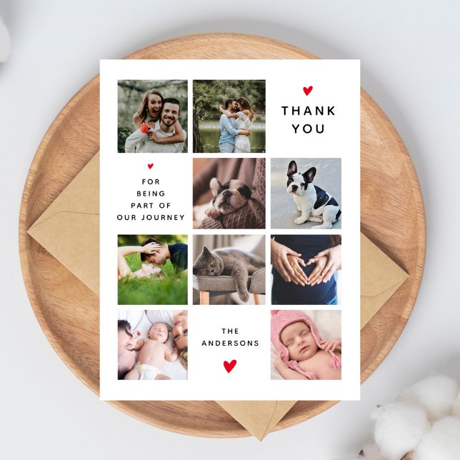Tarjeta De Agradecimiento Moderna familia de Recienes nacidos de Collage de  (Subido por el creador)
