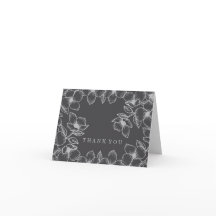 Moderna Floral Gris Gracias Cartas