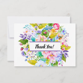 Tarjeta De Agradecimiento Moderna Floral Púrpura Romántica Gracias