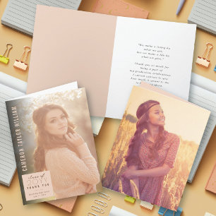 Tarjeta De Agradecimiento Moderna graduación Minimalista de fotografía cuadr