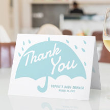 Moderna lluvia de paraguas Baby Shower Boy Gracias