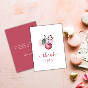 Tarjeta De Agradecimiento Moderna novia de cerezo en Baby Shower
