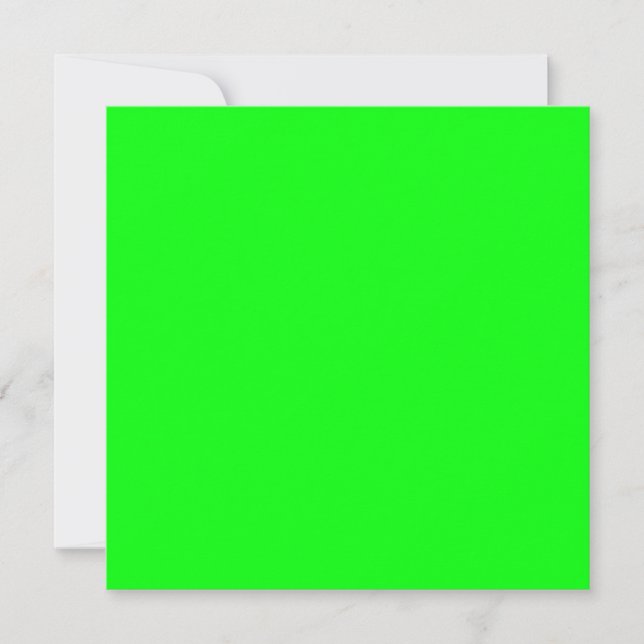 Tarjeta De Agradecimiento Moderna pantalla verde neón brillante sólido plano (Anverso)