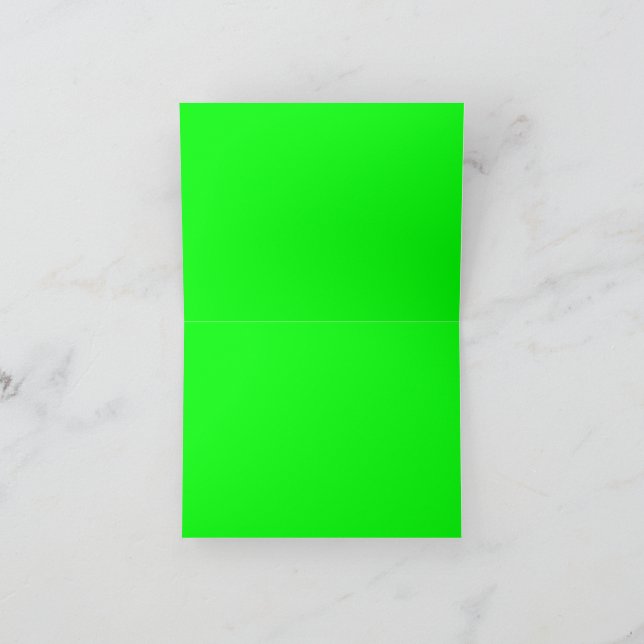 Tarjeta De Agradecimiento Moderna pantalla verde neón brillante sólido plano (Interior)