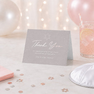 Tarjeta de agradecimiento moderna para Bat Mitzvah