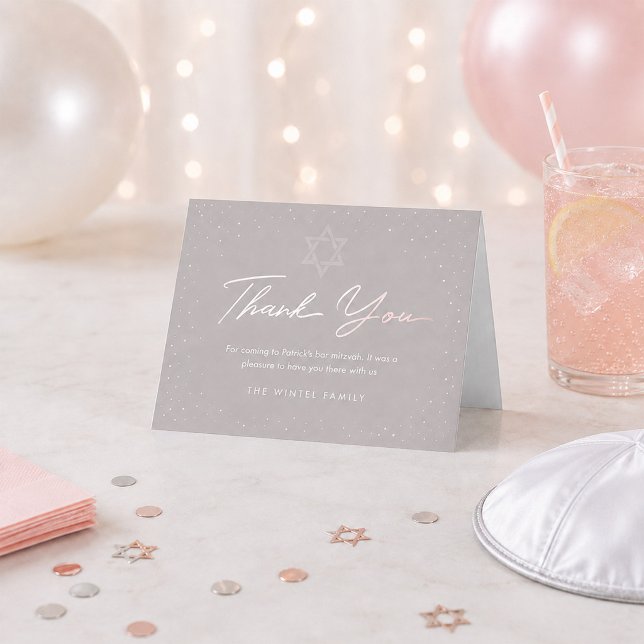 Tarjeta de agradecimiento moderna para Bat Mitzvah (Subido por el creador)