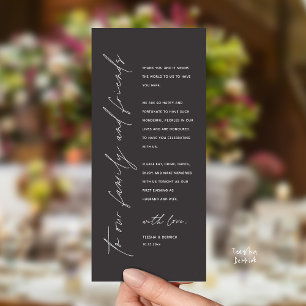 Tarjeta de agradecimiento moderna para cena de rec