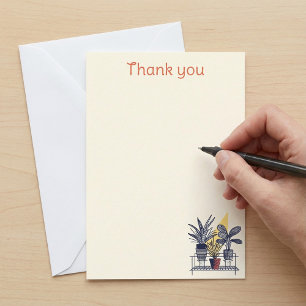 Tarjeta De Agradecimiento Moderna planta de macetas Botánicas gracias