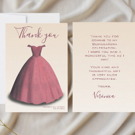 Tarjeta De Agradecimiento Moderna Quinceañera mis membros carta de agradecim