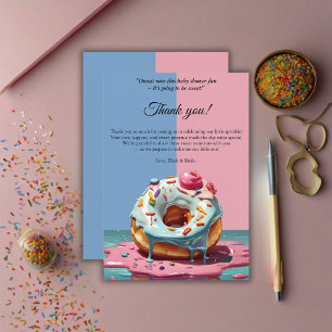 Tarjeta De Agradecimiento Moderna salpicadura de donut género Baby Shower ne