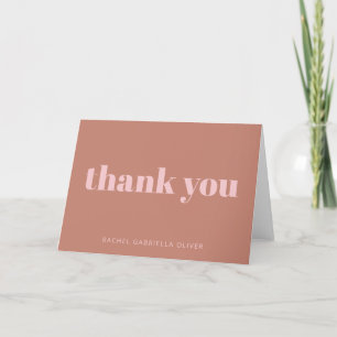 Tarjeta De Agradecimiento Moderna Terracota Negrita Personalizada Bat Mitzva