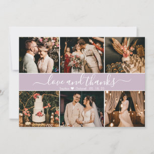 Tarjeta De Agradecimiento Moderna Tipografía Elegante Lilac 6 Collage de fot