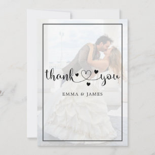 Tarjeta De Agradecimiento Moderna y caprichosa caligrafía Boda de fotografía