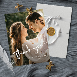 Tarjeta De Agradecimiento Moderna y elegante boda gracias a Personalizado de