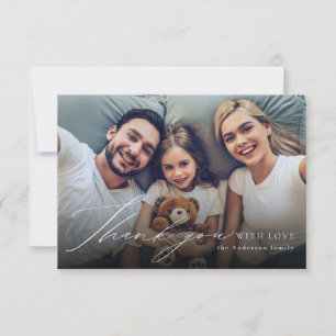 Tarjeta De Agradecimiento Moderna y elegante foto de guión gracias