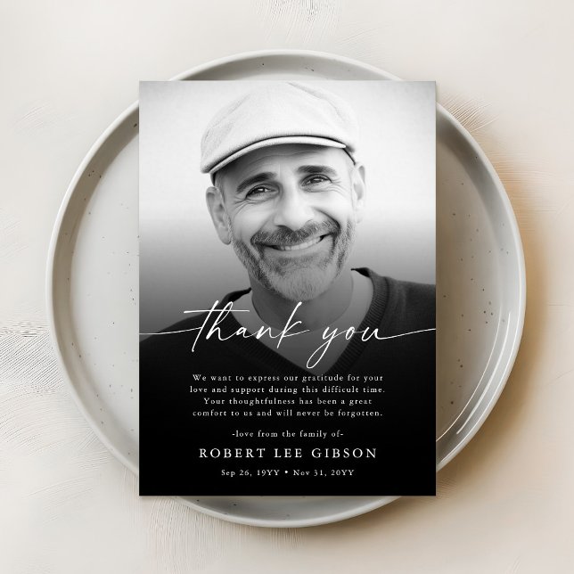 Tarjeta De Agradecimiento Moderna y sencilla compasión por el desmayo Foto f (Subido por el creador)