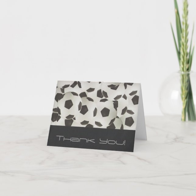 Tarjeta De Agradecimiento Modernas bolas de fútbol gracias (Anverso)