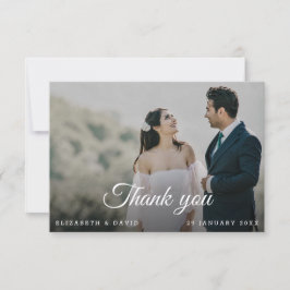 Tarjeta De Agradecimiento Modernas hojas minimales elegantemente Boda de gui