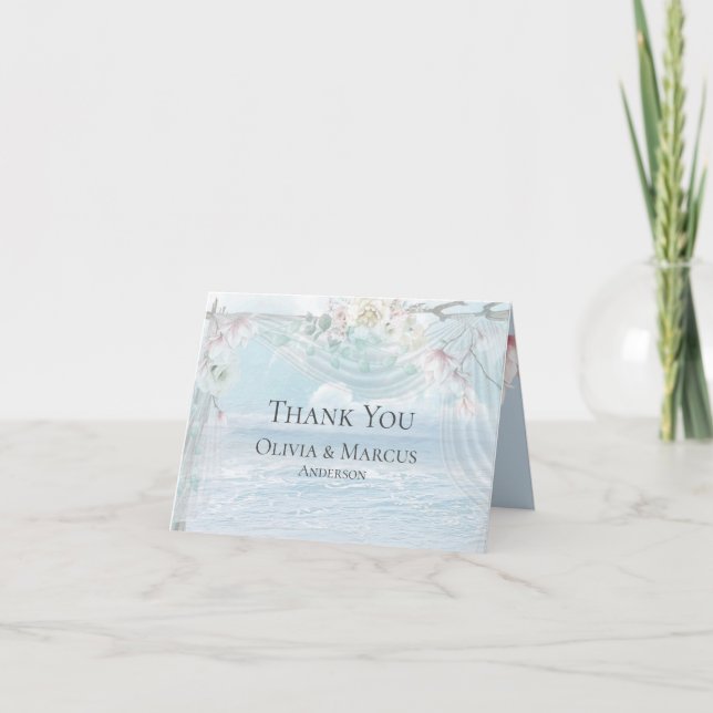 Tarjeta De Agradecimiento Modernas y elegantes hojas tropicales (Anverso)