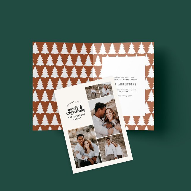 Tarjeta De Agradecimiento Modernas y mínimas Navidades de terracota multifot (Subido por el creador)