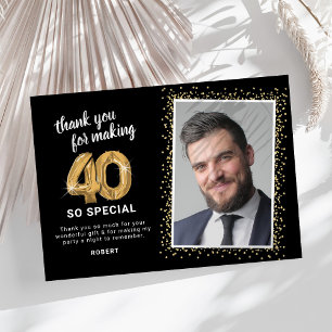 Tarjeta De Agradecimiento Moderno 40.ª foto de cumpleaños para adultos