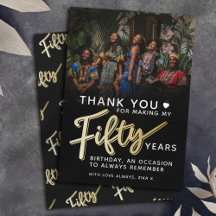 Moderno 50 cumpleaños oro negro cincuenta guión te