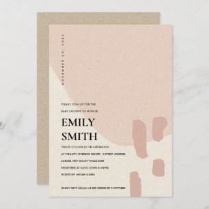 TARJETA DE AGRADECIMIENTO MODERNO ABSTRACTO INVITADO RUBOR PINK BABY SHOWER