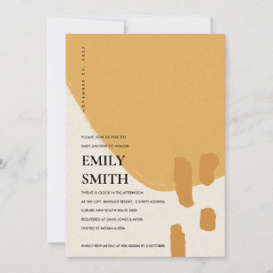 TARJETA DE AGRADECIMIENTO MODERNO ABSTRACTO KRAFT NARANJA BABY SHOWER INVITE