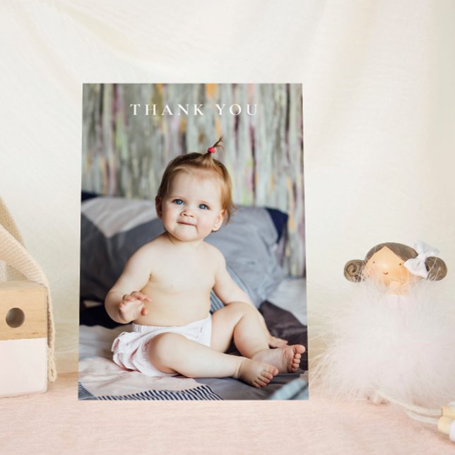 Tarjeta De Agradecimiento Moderno Baby Shower Gracias Una Foto (Subido por el creador)