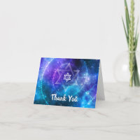 Moderno Blue Púrpura Galaxy Bat Bar Mitzvah Doblad