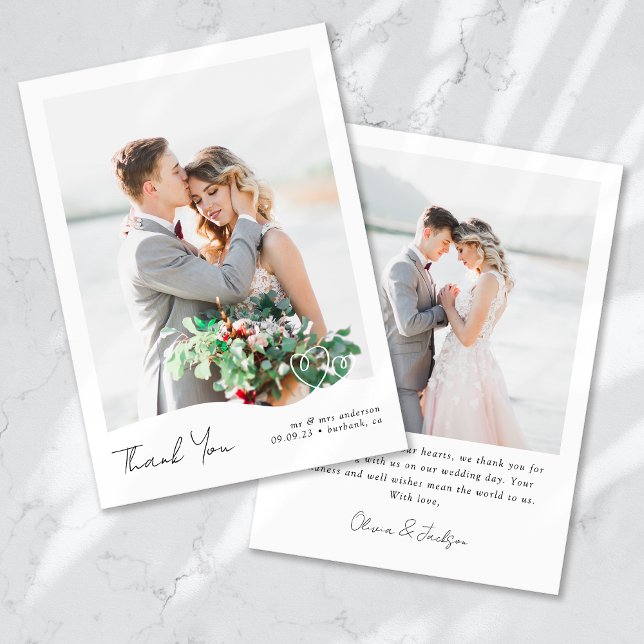 Tarjeta De Agradecimiento Moderno Boda de Corazones multiimagen (Subido por el creador)