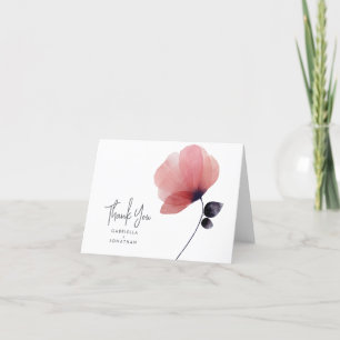 Tarjeta De Agradecimiento Moderno Boda de disquete Rubor Watercolor